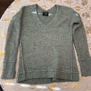 Abercrombie & Fitch XS Sage Green Textured Knit Cozy V Neck Sweater